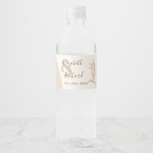Étiquette Pour Bouteilles D'eau Elégant Boho Pampas Grass Mariage moderne