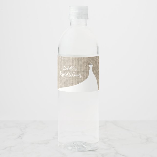 Étiquette Pour Bouteilles D'eau Élégant enrobage de Fête des mariées (Devant)
