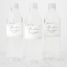 Étiquette Pour Bouteilles D'eau Élégant Fleur sauvage de prairie d'été