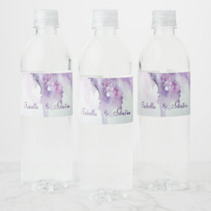 Étiquette Pour Bouteilles D'eau Élégant Mariage Lilac Flowers