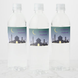 Étiquette Pour Bouteilles D'eau Elégant Ramadan Moubarak Conception Islamique