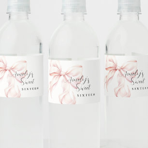 Étiquette Pour Bouteilles D'eau Elégant Sweet sixteen de cabot rose