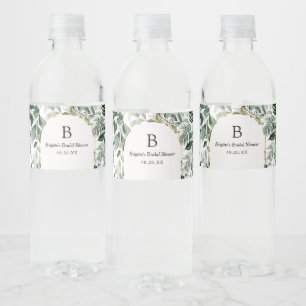Étiquette Pour Bouteilles D'eau Elégante aquarelle Botanique Verdure