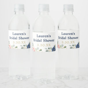 Étiquette Pour Bouteilles D'eau Elégante aquarelle florale