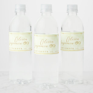 Étiquette Pour Bouteilles D'eau Elégante Mariage à charpente dorée