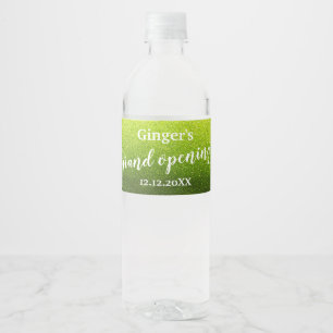 Étiquette Pour Bouteilles D'eau Élégante Modernité Paillettes Ouverture Grande Ann