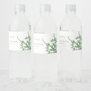 Étiquette Pour Bouteilles D'eau Elégante verdure Quinceañera