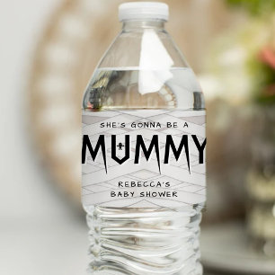 Étiquette Pour Bouteilles D'eau Elle va être un Baby shower d'Halloween maman