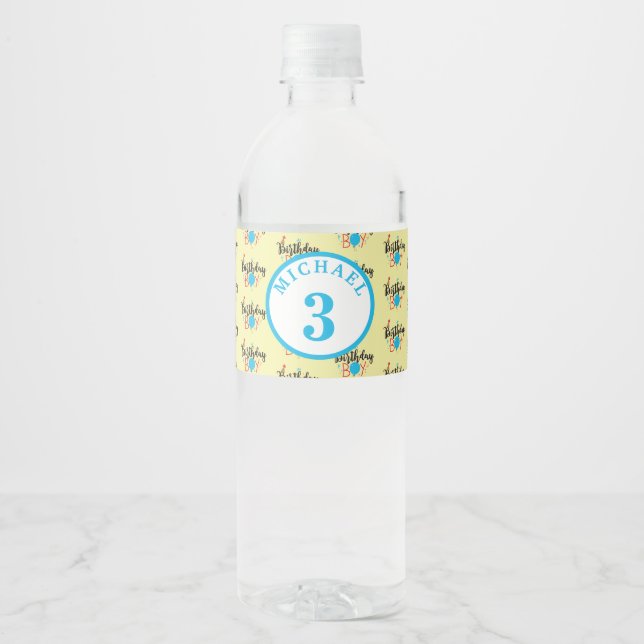 Étiquette Pour Bouteilles D'eau Enfant Personnalisé Avec Âge (Devant)