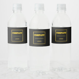 Étiquette Pour Bouteilles D'eau Entreprise personnalisée noire moderne sur mesure