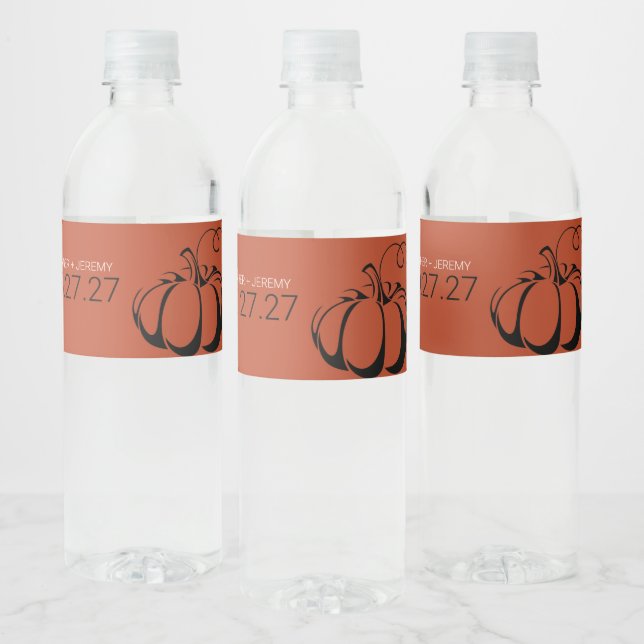 Étiquette Pour Bouteilles D'eau Épice citrouille (Bouteilles)