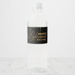 Étiquette Pour Bouteilles D'eau Étincelle, partie de retraite d'or