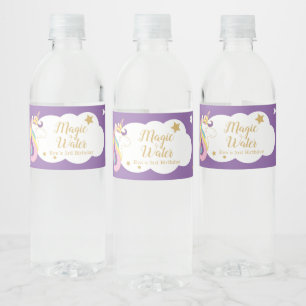 Étiquette Pour Bouteilles D'eau Etiquetas para botellas de agua cumpleaños unicorn