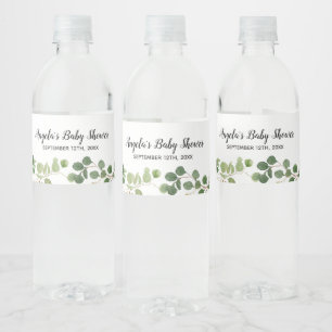 Étiquette Pour Bouteilles D'eau Étiquette Bouteille d'eau d'aquarelle verte
