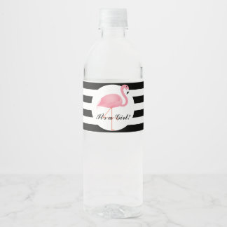 Étiquette Pour Bouteilles D'eau Étiquette bouteille d'eau Flamant rose rose