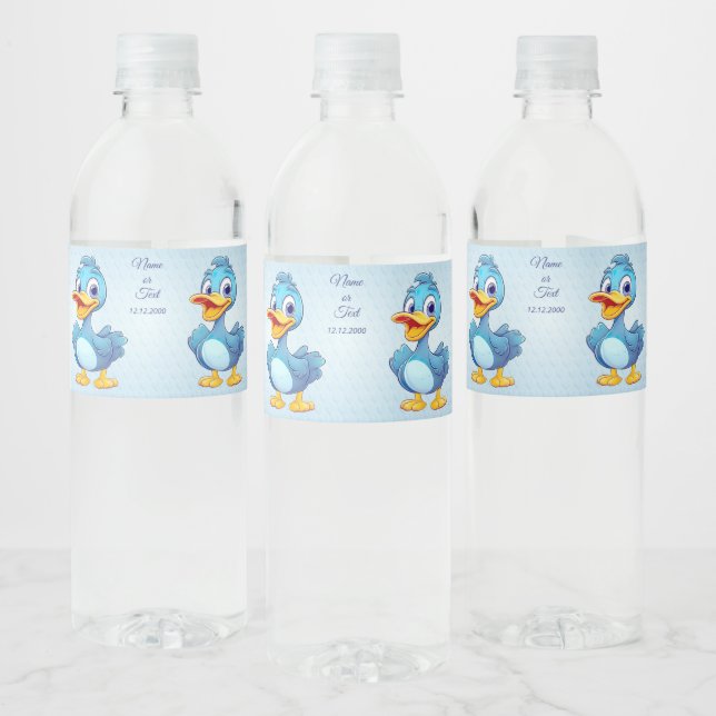 Étiquette Pour Bouteilles D'eau Étiquette de bouteille d'eau Blue Duck (Bouteilles)