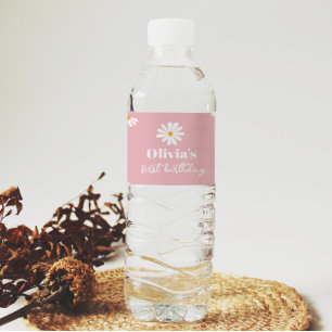 Étiquette Pour Bouteilles D'eau Étiquette de bouteille d'eau d'anniversaire rose p