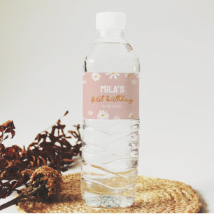 Étiquette Pour Bouteilles D'eau Étiquette de bouteille d'eau d'anniversaire rose p