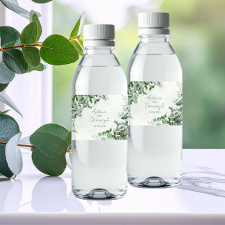 Étiquette Pour Bouteilles D'eau Étiquette de Bouteille d'Eau de Mariage Eucalyptus