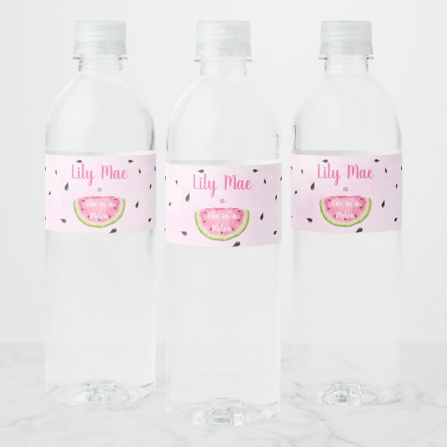 Étiquette Pour Bouteilles D'eau Étiquette de bouteille d'eau de pastèque (Bouteilles)
