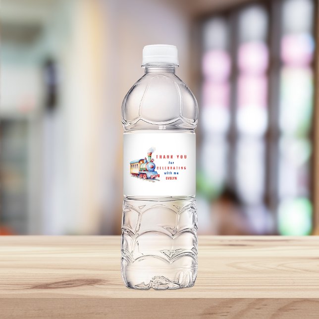 Étiquette Pour Bouteilles D'eau Étiquette de bouteille d'eau de train modifiable 2 (Créateur téléchargé)