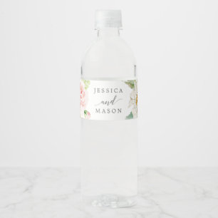 Étiquette Pour Bouteilles D'eau Étiquette de bouteille d'eau Mariage en fleurs rou