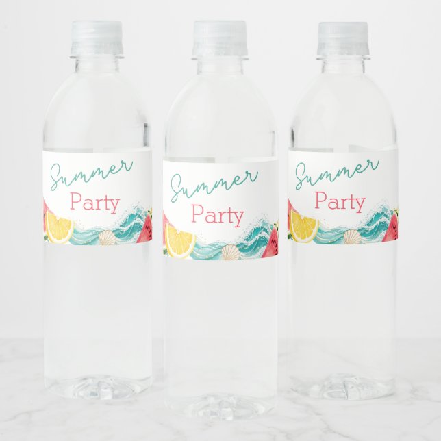 Étiquette Pour Bouteilles D'eau Étiquette de bouteille d'eau pour fête d'été (Bouteilles)