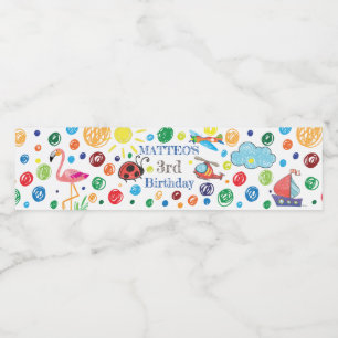 Étiquette Pour Bouteilles D'eau Étiquette d'eau Dessin à la main Doodle