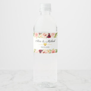 Étiquette Pour Bouteilles D'eau Etiquette florale pour bouteille d'eau
