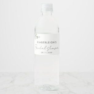 Étiquette Pour Bouteilles D'eau Eucalyptus Papeterie Mariage Script