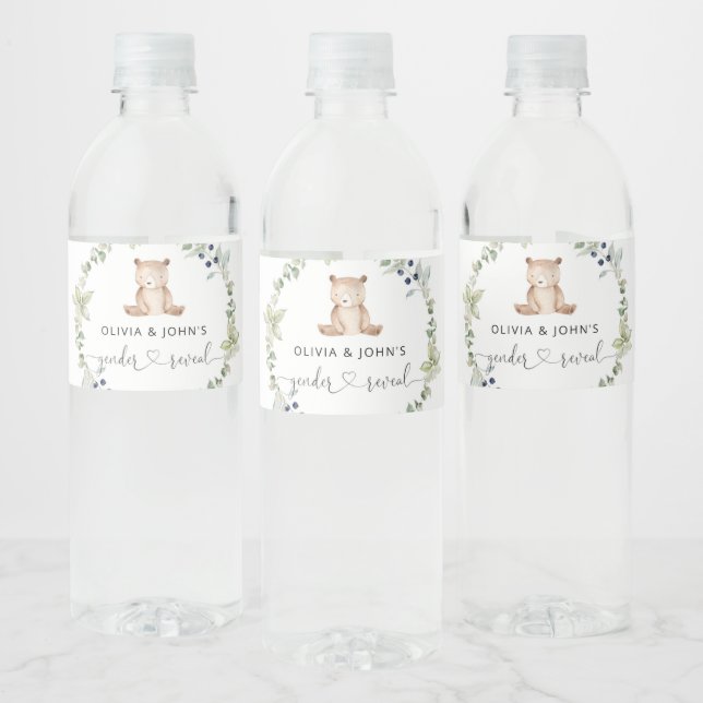 Étiquette Pour Bouteilles D'eau Eucalyptus petit ours genre révéler (Bouteilles)