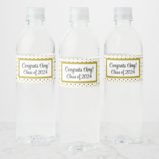 Étiquette Pour Bouteilles D'eau Félicitations Graduation Classe personnalisée de 2