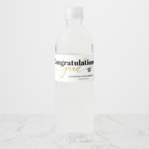 Étiquette Pour Bouteilles D'eau Félicitations Grand Gold Script