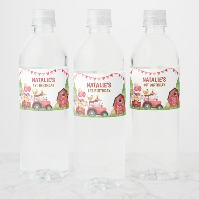 Étiquette Pour Bouteilles D'eau Ferme, Animaux de ferme, Barnyard, Ranch (Bouteilles)