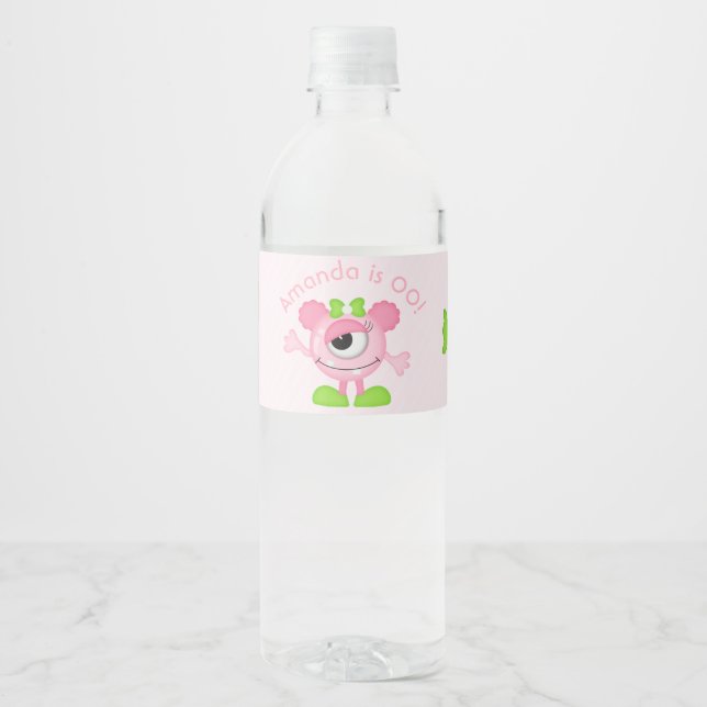 Étiquette Pour Bouteilles D'eau Fête à thème Petit Monstre (Devant)