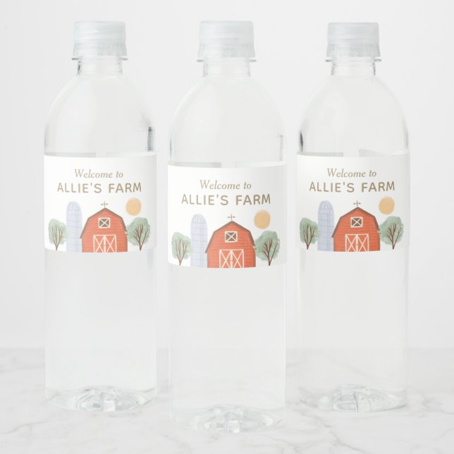 Étiquette Pour Bouteilles D'eau Fête d'anniversaire agricole (Bouteilles)