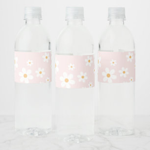 Étiquette Pour Bouteilles D'eau Fête d'anniversaire bohème marguerite rose