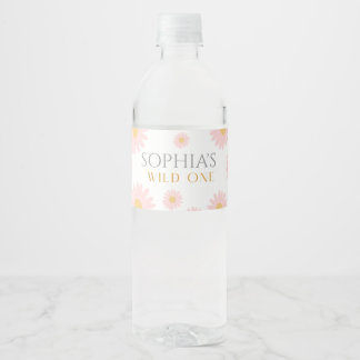 Étiquette Pour Bouteilles D'eau Fête d'anniversaire de Daisy Bohmian Wild One 1er