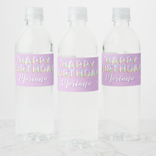 Étiquette Pour Bouteilles D'eau Fête d'anniversaire de fille Paillettes Étincelles