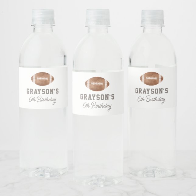 Étiquette Pour Bouteilles D'eau Fête d'anniversaire de football (Bouteilles)