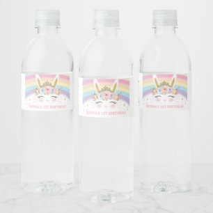 Étiquette Pour Bouteilles D'eau Fête d'anniversaire du lapin Princess Bunny