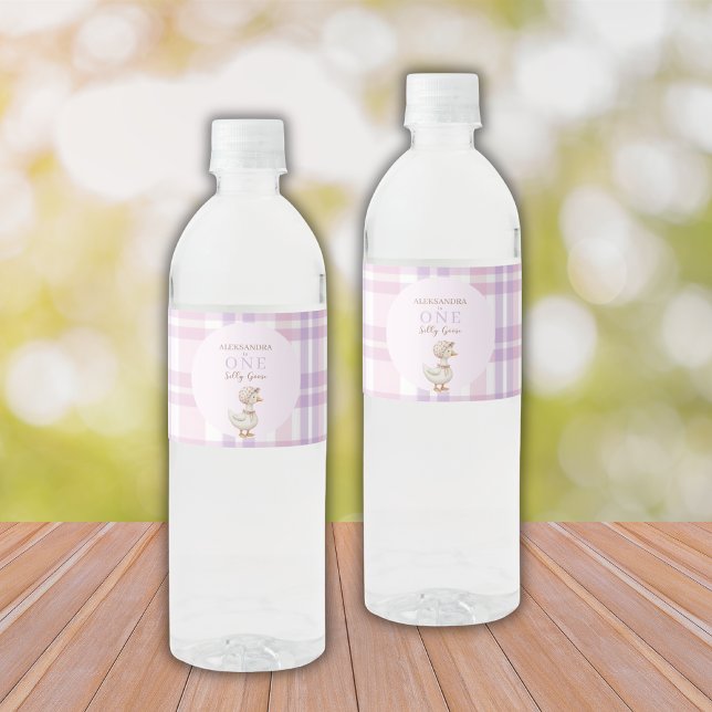 Étiquette Pour Bouteilles D'eau Fête d'anniversaire d'une fille d'oie bête (Créateur téléchargé)