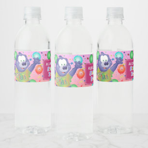 Étiquette Pour Bouteilles D'eau Fête d'anniversaire mignonne violet monstre fille
