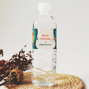 Étiquette Pour Bouteilles D'eau Fête d'anniversaire super Retro Rainbow