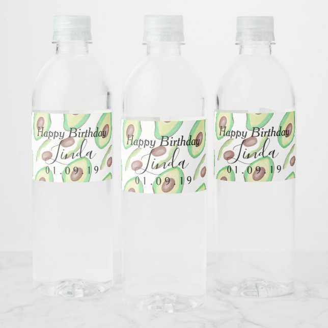 Étiquette Pour Bouteilles D'eau Fête d'anniversaire Taco Avocat (Bouteilles)