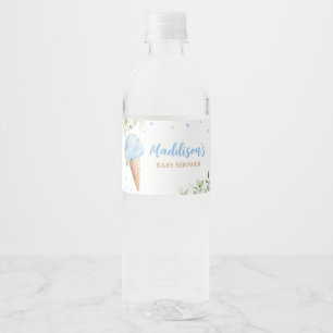 Étiquette Pour Bouteilles D'eau Fête de Bébé Crème Glacée Bleue
