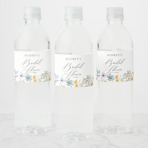 Étiquette Pour Bouteilles D'eau Fête de Mariage Florale aux Fleurs Sauvages Coloré