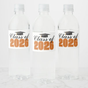 Étiquette Pour Bouteilles D'eau Fête de remise des diplômes de la promotion orange