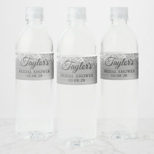 Étiquette Pour Bouteilles D'eau Fête des mariées à huile d'argent