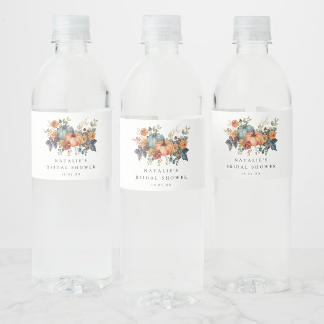 Étiquette Pour Bouteilles D'eau Fête des mariées automne élégante (Bouteilles)